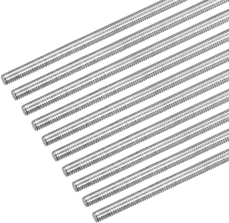 QUARKZMAN 10 stycken gängstänger M4 x 500 mm helt gängad stång 304 rostfritt stål V2A gängstänger A2 metrisk gängbultar VA gängstång högergänga gängstift