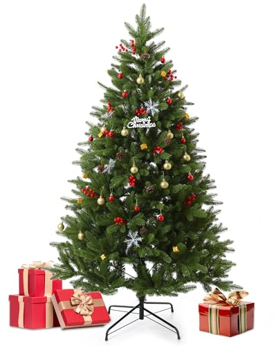 EVGN Künstlicher Weihnachtsbaum 240 cm – Dichte Nordmanntanne wie echt – Spritzguss PE+PVC – Realistischer Baum für Innen & Außen – Mit stabilem Metallständer, wiederverwendbar & schwer entflammbar