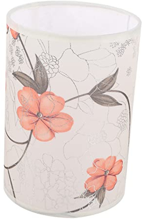 Ciieeo Abat-jour Lin Rond Décoratif Avec Motif Floral Orange Abat-jour Pour Lampe De Table Design Élégant Et Facile à Installer Pour Salon Et Chambre