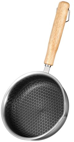 Beufee Mini sartén antiadherente para huevos de 5 pulgadas, sartén para panqueques, sartén para asar carne, sartén para acampar de acero inoxidable para acampar al aire, picnic, cocina