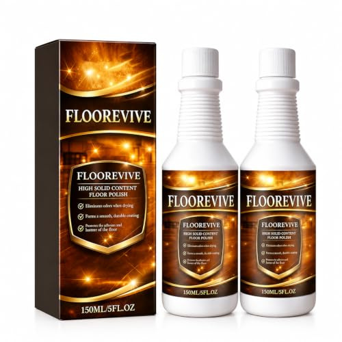 Floor Restorer for Wood, Laminate & Vinyl Floors, 150ml x2 Pack, No Sanding Required, Quick Shine Reviver for Dull Floors, Helps Reduce Light Scratches & Scuff Marks