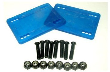 H Block Skateboard Blue Riser Pads 1/8 in & 1 in Phillips Hardware Nuts & Bolts