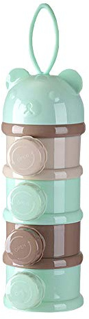 MEGAUK Baby Milchpulver Portionierer 4 Fächer Formel Milchpulverspender Aufbewahrungsbehälter Milk Powder Dispenser Aufbewahrungssystem Behälter für Babynahrung inklusive Deckel für 4 Portionen