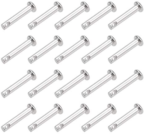 sourcing map 20 Stück Steckbolzen Gabelbolzen Einloch 3mm X 16mm Splintstift Flachkopf 304 Edelstahl Scharnierstift