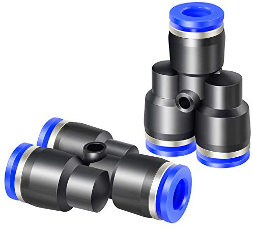 TAILONZ PNEUMATIC Racor en Y de plástico de 8 mm de diámetro exterior para empujar y conectar Racor de 3 vías para empujar y conectar tubos PY8 (paquete de 2)