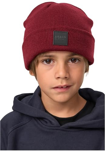Urban Classics Unisex barnmössa, träkol vinröd, XS