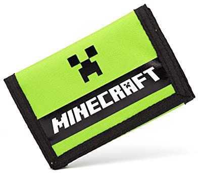 Minecraft Brieftaschen Kinderspiel Schwarzer oder grüner Kriechpflanze Geldbörse Einheitsgröße