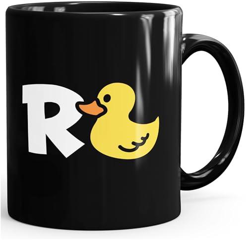 MoonWorks® Kaffee-Tasse Rentner Motiv Ente lustiges Geschenk zur Rente witziger Spruch zum Ruhestand Uni-schwarz Keramik-Tasse