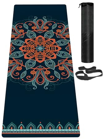 LaiEr Yogamatte, Rutschfeste,Trainingsmatte mit Tragegurt, dicke Übungs- und Trainingsmatte für Yoga, Pilates und Fitness(183 cm x 61 cm x 6 mm)