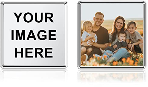 Zysta 5 Stück Personalisierte Pin Anstecker Brosche mit Foto Gravur Badge Pin mit Schmetterlingsverschluss für Hat Krawatte