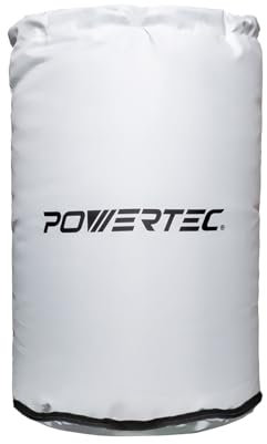 POWERTEC Dust Collector Bag, 20 Dia. x 30, Dust Collection Bottom bag with Clear Window & Zipper for Shop Fox, Grizzly, Wen, JET Dust Collectors, and Drums between 19 to 20, 1 PK (70351)