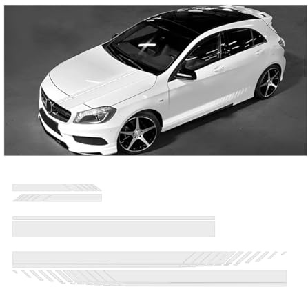 JNNJ 5 Stück PVC Auto Rennstreifen Aufkleber, Auto SUV LKW, Weiß | Wetterfest,Starkhaftend,Langlebig,Rückstandslosentfernbar,Selbstklebend,Einfacheanbringung,Individuellesdesign