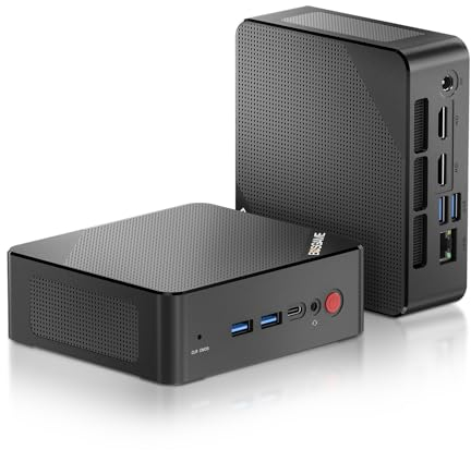 BOSGAME P4 Mini PC, Ryzen 7 5700U (fino a 4,3GHz, 8C/16T) DDR4 16GB RAM 512GB NVMe M.2 SSD Mini Computer Desktop, WiFi6E/BT5.2/Triple Display 4K@60Hz Output & 2.5 Gigabit Ethernet