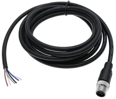 YINETTECH 5-poliger M12-Sensorstecker Gerades Luftfahrtkabel Stecker auf Stecker Luftfahrtbuchse Wasserdichtes Elektrokabel für die Industrielle Automatisierungssteuerung