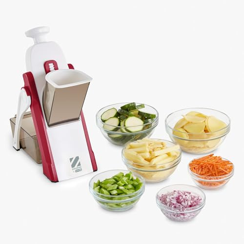 Zakarian by Dash Safe Slice Mandolina para verduras, preparación de comidas y más con más de 30 ajustes preestablecidos y ajustador de grosor, arándano