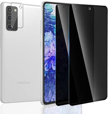 Yonntmmi Schutzfolie für Galaxy S20 FE für Panzerglas Sichtschutz, 2 Stück Anti-Spy Panzer Schutz Glas mit 1 Stück Kameraschutz Schutzglas, Anti-Spy/9H Härte/Kratzfest für Galaxy S20 FE