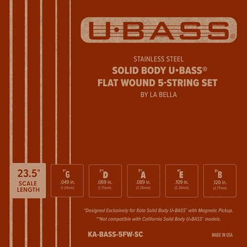U•BASS Flat Wound 5-Saiten-Set aus Edelstahl