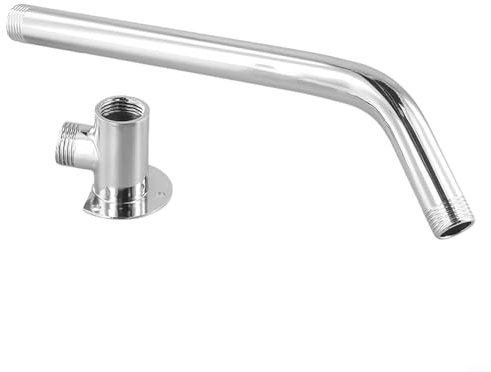 HEBEOT Duschkopf-Verlängerung, Duschkopf-Verlängerung, Wasserauslass, Edelstahl, Duschkopf-Verlängerung, Duschkopf-Zubehör, Silber (30 cm Arm + Basis)