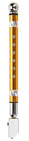 Glasschneider-Werkzeug, tragbarer Hand-Glasschneider mit Rad und rutschfestem Griff, professionelles Glasschneidewerkzeug für dickes Glasmosaik und Fliesen zum Schneiden von 3–15 (Gold)