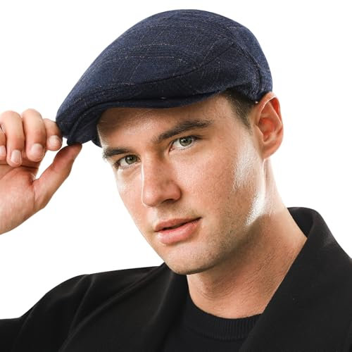 Wantonfy Schirmmütze Herren Barett Cap Schiebermütze Barret Flat Cap Newsboy Baskenmütze
