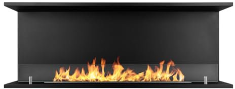 Divina Fire Camino a bioetanolo da Incasso Trifacciale biocamino a 3 Lati Aperti 120x50 Trevi 120