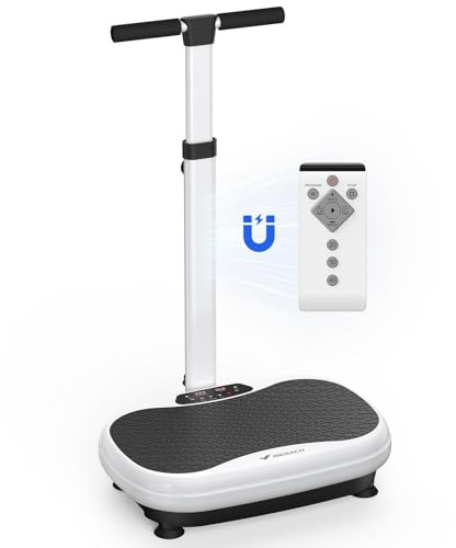 MERACH Vibration Plate Exercise Machine, Vibration Plate for Lymphatic Drainage Weight Loss, Vibrating Plate Exercise Machine with Handrails, Exercise Equipment for Women Men Home