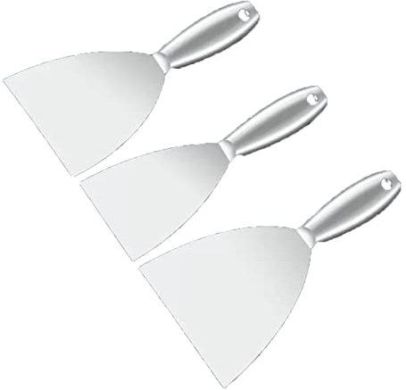 Espátula for masilla, 3 piezas, de acero inoxidable, for rellenar molduras integrales, espátulas de acero inoxidable, espátula for juntas de yeso, espátula for paredes, raspador de papel tapiz