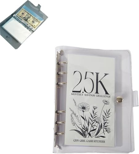 BSZYFQVE Flipchart 12-Monats-Briefumschlag-Spar-Challenge, Budget-Flipchart, Spar-Challenge-Buch, einfache und lustige Wege, um Dollars in bar zu sparen, Flipchart zum Geldsparen