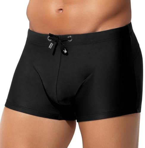 Casey Kevin Badehose Herren Badeshorts mit Tunnelzug Schnelltrocken Kurz Eng Schwimmhose Wassersport Kurze Shorts für Strand, Pool & Sport, L