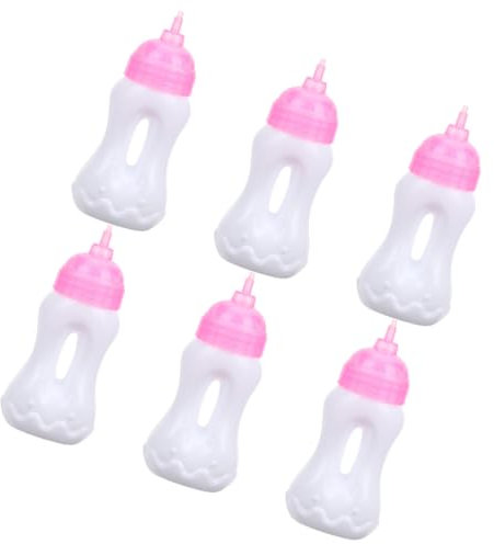 ZUNOXAZ 6 Stück Teiliges Mini Puppenflaschen Realistische Leere Milchflaschen für Puppenhaus und Rollenspiele Zubehör für für Geburtstage und Feiern