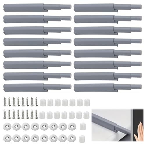 Push to Open Türöffner - 16 Stück softclose nachrüsten, Schranktür Dämpfer für Türen Beschlag Möbel, Automatischer Magnet für Schranktür Türöffner, Soft Close Tip on für Türen, Druckschnäpper mit Schr