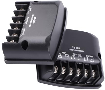 Depisuta Universal Bilhögtalare Frekvensdelare, 12V 60W 2-vägs Ljudfilter med Polymermagnet