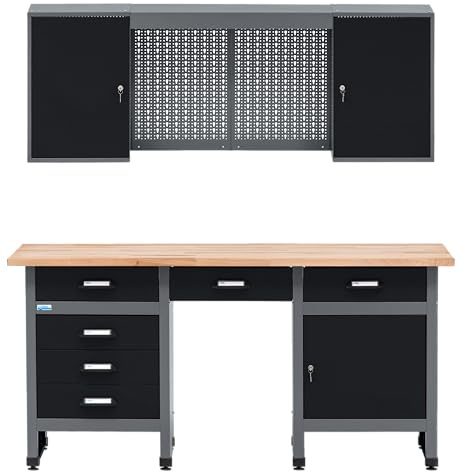 Küpper Werkbankset 70413-3, Breite 170 cm, Werkbank, Hängeschrank, Lochwand