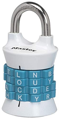 Master Lock 1535DWD - Lucchetto a combinazione con parola, per armadietti di palestre e scuole, i colori possono variare