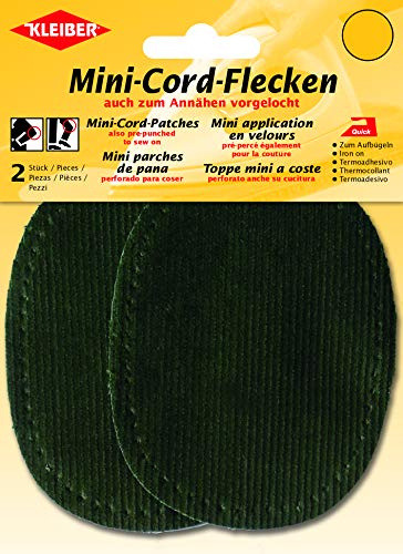 Kleiber + Co.GmbH Fein-Cord-Flecken Mini, Baumwolle, grün, 11 x 8,5 cm