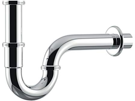 VARIOSAN Universal Röhrensiphon/Siphon für Waschbecken 12951, 1 1/4 x 32 mm, Edelstahl, verchromt