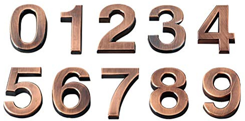 VOSAREA 10pezzi Targa Numerica Civica in Bronzo Per Porta Casa Hotel Insegna Targa Numero Civico Per Ogni Numero