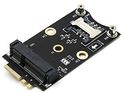 HLT Mini PCI-E a M.2 (NGFF) adattatore A/E con slot per scheda SIM per modulo WiFi/WWAN/LTE