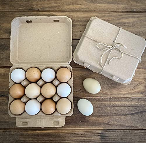 Vintage Egg Cartons for 12 Large Eggs – Classic 3x4 Layout – Durable Recycled Cardboard – Farmhouse Style – Eco-Friendly Packaging - Tan 25 Pack