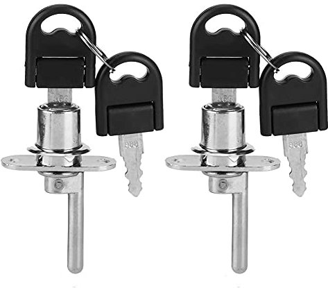 2 Pcs - Serrure Tiroir en Alliage Zinc, Remplacement Serrure Vitrine Casier de Armoire Meubles Penderie Bureau avec 2 Clés 16/19 mm(16mm Silver)