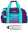 ELEPHANT/SPEAR Sporttasche mit Schuhfach/Naßfach Sport Tasche + Trinkflasche (Violet Cube (Lila-Türkis))
