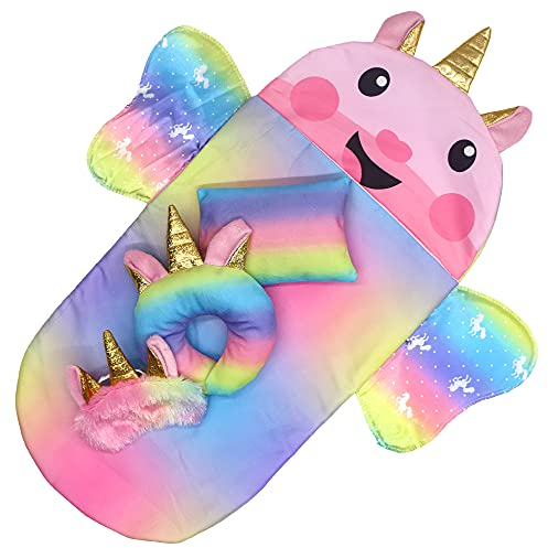 ZWOOS Puppenschlafsack für Babypuppen, mit Schlafmaske und Nackenkissen und Kopfkissen, weiches Zubehör für 35-45 cm Puppen