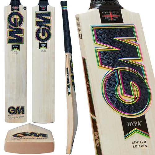 GM | Cricket Bat | Hypa | DXM & TTNOW Technologies, Prime English Willow, 404, L555 Blade, Full Size, Suitable For Players 175cm and over (5'9 +) | Gunn & Moore