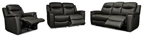 Vente-unique-Ledergarnitur Relax 3+2+1 - Schwarz - Evasion