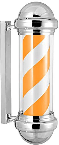 Poste de barbero de peluquería de 29'', Lámpara de pared impermeable Señal de barbería, Tiras de LED giratorias rojas, blancas, azules, negras, naranjas y verdes, IP54 A prueba de agua Ahorro de ene