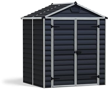 Canopia by Palram Skylight Abri de Jardin en métal 185 x 154 cm Plaques en Polycarbonate résistant à la Rouille Protection UV Gris Nuit 6 x 5 cm