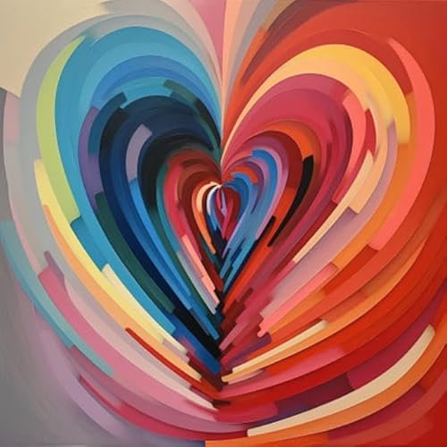 adrium Acryl-Bild 90 x 90 cm: Buntes abstraktes Herz auf hellem Hintergrund. Vektorillustration für Ihr Design (208728245)