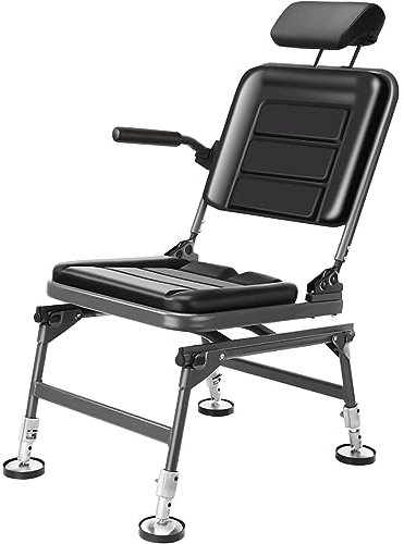 ZUMAHA Outdoor-Stuhl 360° drehbarer, klappbarer Campingstuhl, PU-Leder-Strandstuhl, 5-Fach verstellbare Rückenlehne, Angel-Lounge-Stuhl Dauerhaft