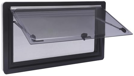 LENDISIY Fenêtre Latérale pour Camping-Car, Fenêtre Basculante 90x50cm, Fenetre de Caravane Fenetre à Pousser avec Cadre Protection Solaire et Visuelle pour RV Caravane Camping-Car Fourgon
