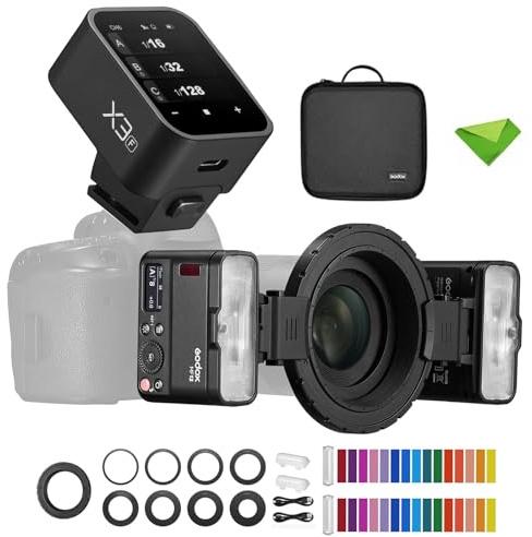 Godox MF12 MF12-K2 Macro Flash with X3-F Flash Trigger for Fuji, Off-Camera TTL Flash Speedlite 12W, 2.4G Wireless Control,TTL/M Mode,Built-in 3.7V/6.29W Lithium Battery, Flash for Fujifilm Cameras